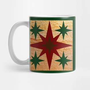 Red, Green and Gold Star Design 2 Mug